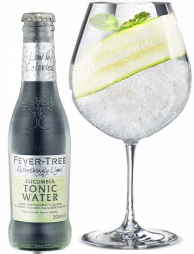 Refreshingly Light Cucumber Tonic Water and Cocktail