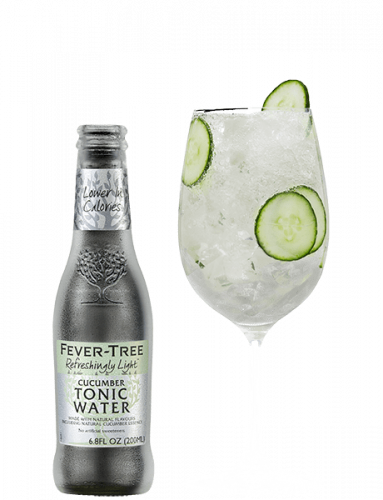 Refreshingly Light Cucumber Tonic Water and Cocktail