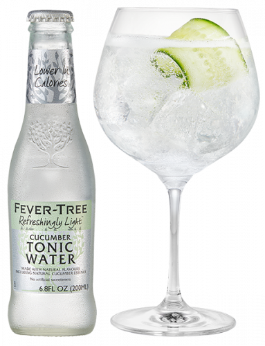 Refreshingly Light Cucumber Tonic Water and Cocktail